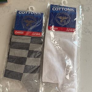 NWT Egyptian Cotton Men's Socks - Gray and White